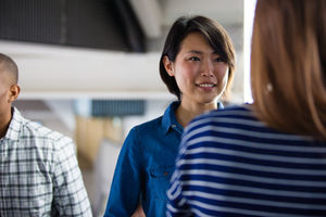 Female colleagues talking