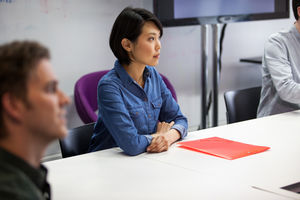 Businesswoman listening in a meeting