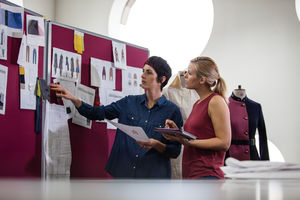 Fashion designers working on collection