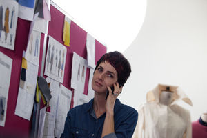 Fashion designer on a smartphone