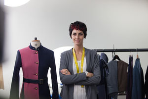 Fashion designer working on a garment