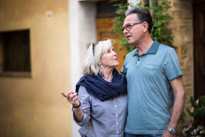 Senior couple on vacation in Italy
