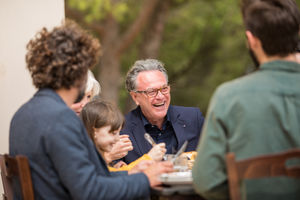 Family eating alfresco