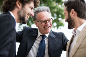 Senior male with his two grown-up sons