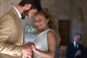 Bridge and Groom getting married in church