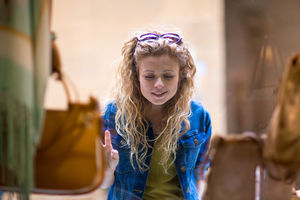 Young female window shopping