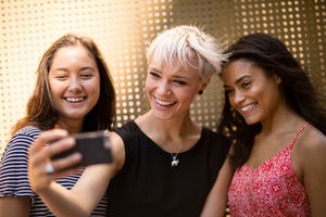 Female friends posing for a selfie
