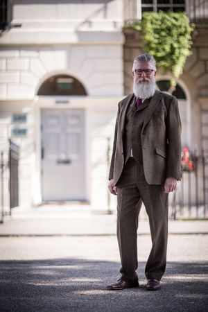 Portrait of fashionable senior male