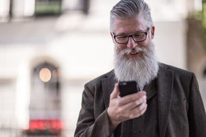 Senior using smartphone