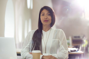 Businesswoman looking confidently at camera