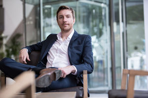 Businessman looking confidently to camera