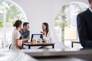 Colleagues having a casual business meeting