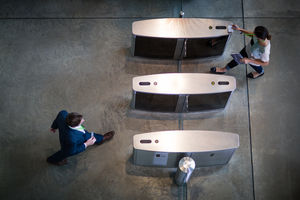 Overhead shot of security gates