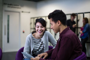 Two students at college