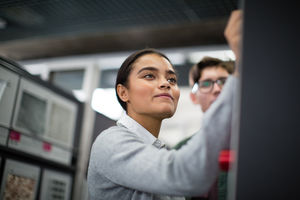 Students pinning up project