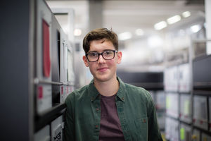 Portrait of a student at graduation show