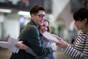 Students opening exam results