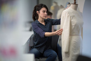 Fashion student working on a design