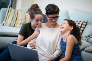 Mum having fun with daughters