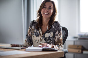 Mature businesswoman working on computer