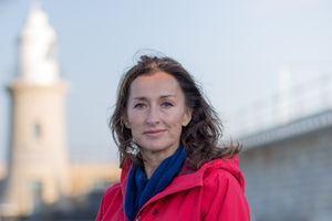 Portrait of mature female enjoying the outdoors in winter