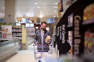 Man doing weekly grocery shop 