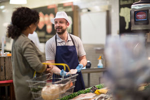 Customer asking fishmonger for advice