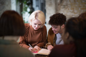 Group of young entrepreneurs working together