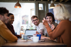 Group of young entrepreneurs in a meeting
