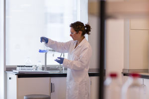 Female scientist working in a science laboratory