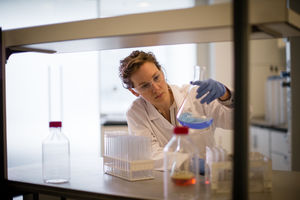 Female scientist working in a science laboratory