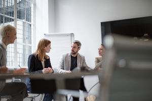 Business executives in a team meeting 