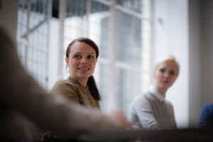 Businesswoman listening in a meeting
