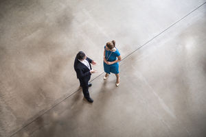 Overhead shot of a business meeting