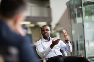 Businessman speaking in a meeting