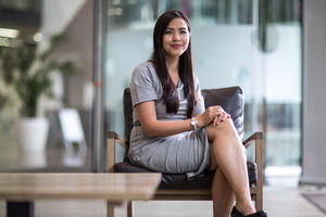 Businesswoman looking confidently at camera