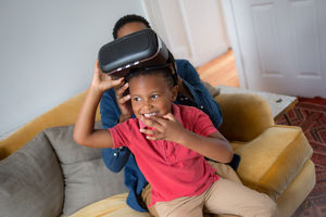 Boy with VR headset