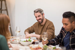 Friends enjoying a meal together