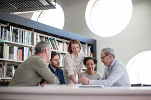 Mature students on adult education course