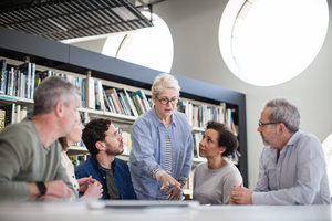 Mature students on adult education course