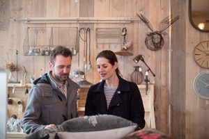 Couple shopping in a home interior store