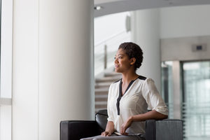 African American businesswoman in a modern office