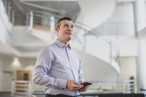 Businessman planning in modern office space