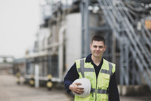 Portrait of industrial worker on site