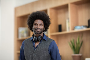 Portrait of businessman in creative office