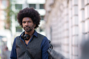 Portrait of African American male outdoors