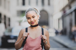 Portrait of young adult female looking to camera