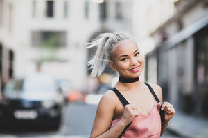 Portrait of young adult female looking to camera