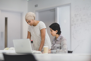 Muslim businesswoman in a meeting