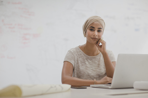 Portrait of Muslim businesswoman in an office